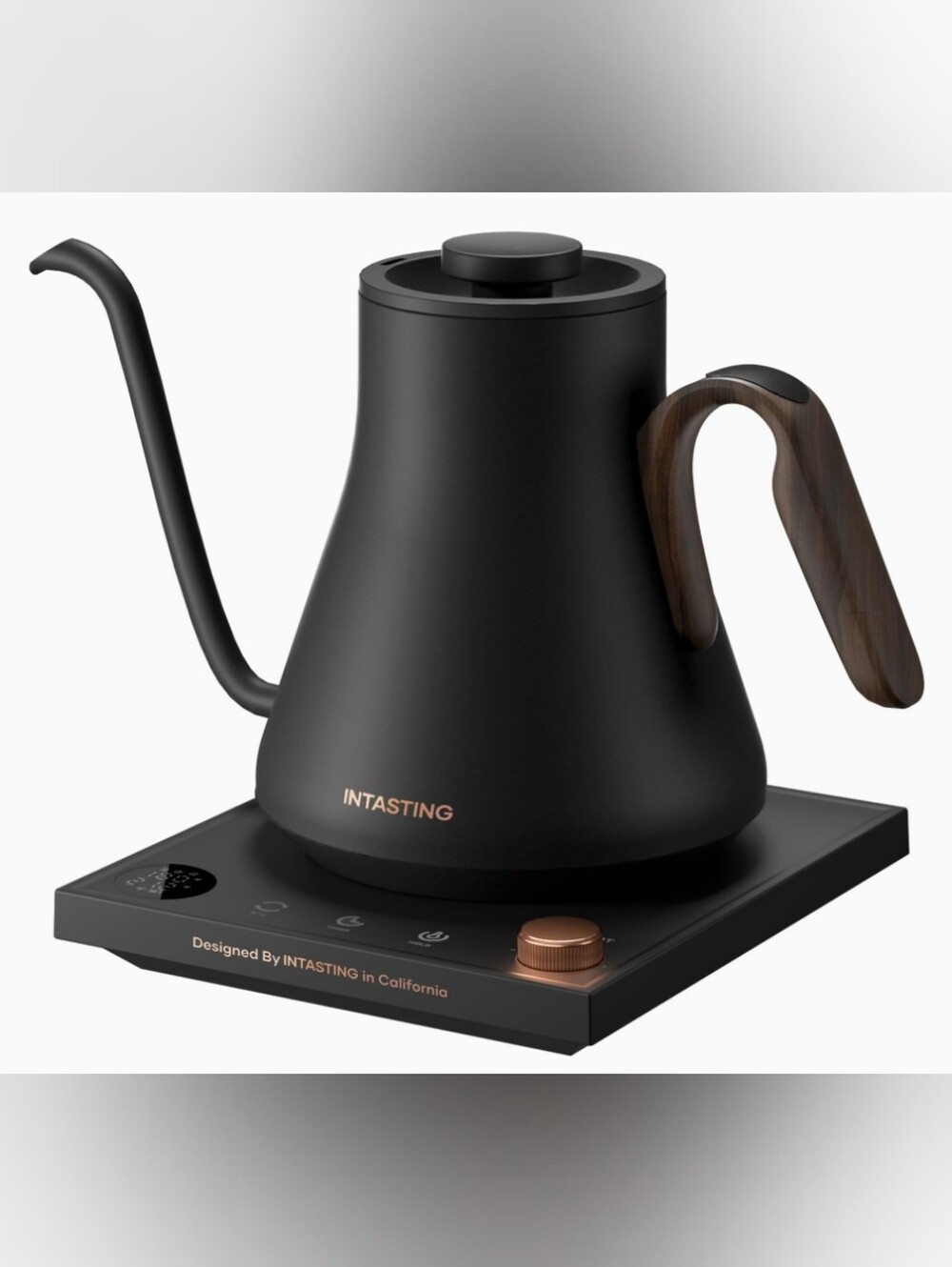 Gooseneck Electric Kettle with ±1℉ Temperature Control, 0.9L, Wood Grain Handle